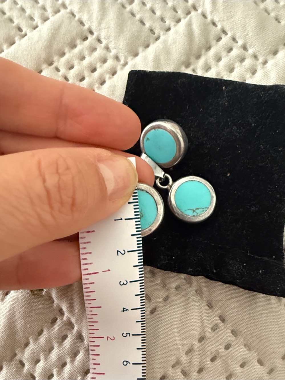 Taxco Mexico 925 Sterling Silver Turquoise Set - Picture 4 of 4
